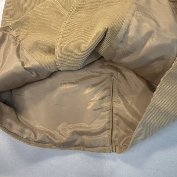 AT Denim Corduroy Jacket Women's Tan Mid Length Size Small Button Front - Picture 11 of 13
